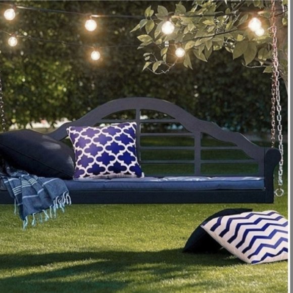 New Canvas Blue and Beige Pattern Pillow Covers pk of 4 ( 17×17") - Picture 9 of 10